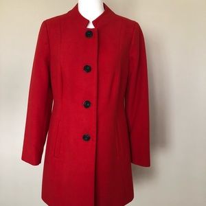 Red Coat with Black Buttons